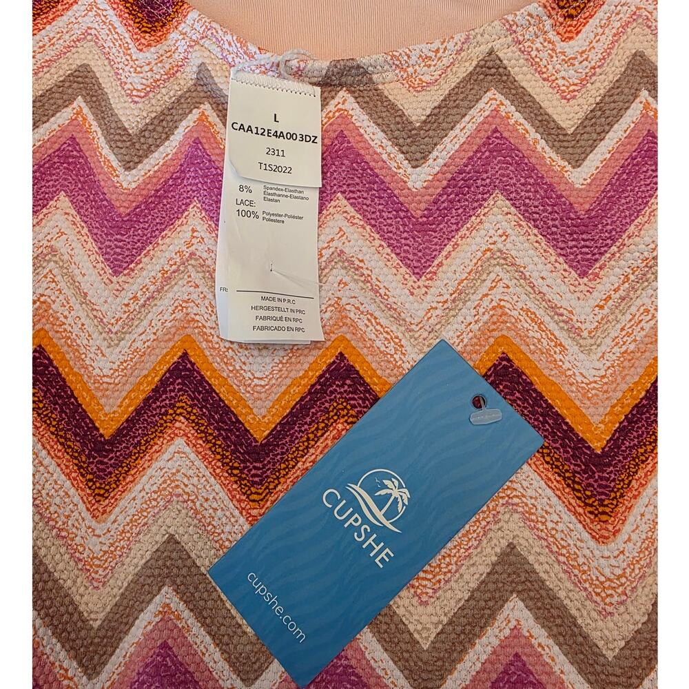 NWT Cupshe Women's One Piece Swimwear SZ Large Lace Boho Summer Vacation - Picture 6 of 8